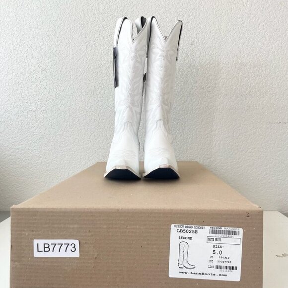 Lane MEGAN MORONEY Smokeshow Womens Cowboy Boots 5 White Western Cowgirl Tall - Picture 10 of 11